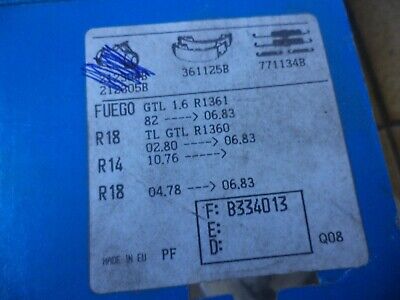 n°gd519 kit garniture frein renault fuego r18 r14 391013b bendix neuf DPA86