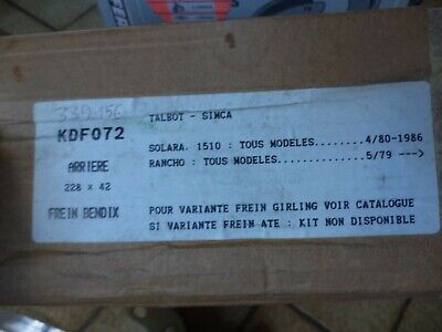 n°gd349 kit frein talbot solara 1510 rancho kdf072 ferodo neuf DPA86