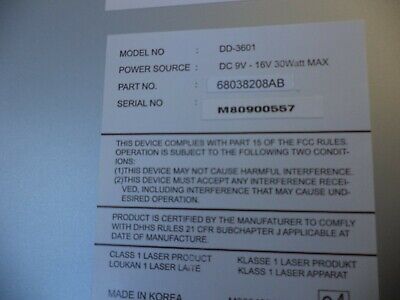 kit lecteur dvd chrysler lancia grand voyager 82210760ac 68038208ab neuf n°fg16 DPA86