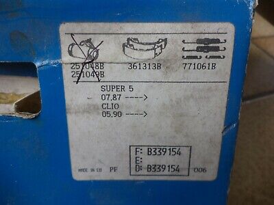 n°gd356 jeu garniture frein peugeot 205 309 r11 super 5 391154b bendix neuf DPA86