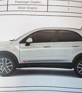 n°fg30 stickers latéraux fiat 500 X noir/ rouge 82214955 neuf DPA86