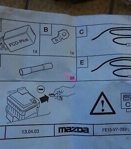 n°sa543 relais annulation aide parking mazda fe15v7292  relais annulation aide p DPA86