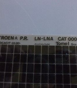 n°r231 lot 2 microfiche citroen LN LNA  n°150 DPA86