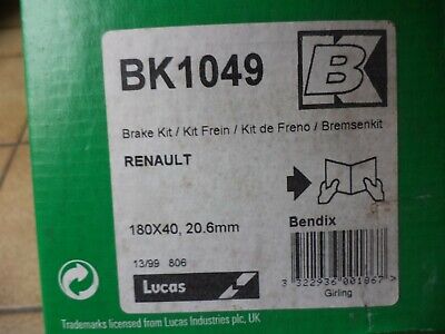 n°gd574 jeu garniture frein renault super 5 bk1049 lucas neuf DPA86