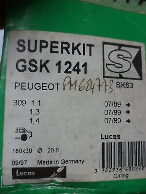 n°gd569 kit frein peugeot 309 citroen ax gsk1241 lucas neuf DPA86