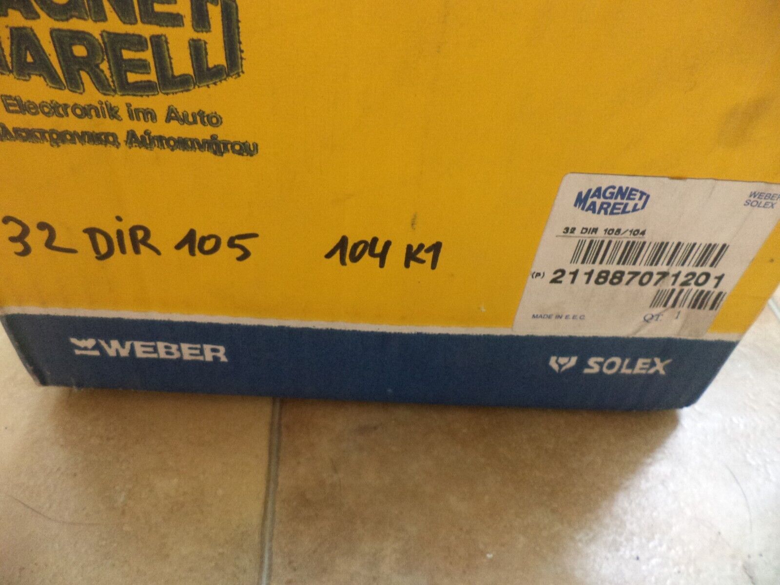 carburateur weber 32DIR105 volvo 340 360 18870712 neuf n°1pm24 DPA86
