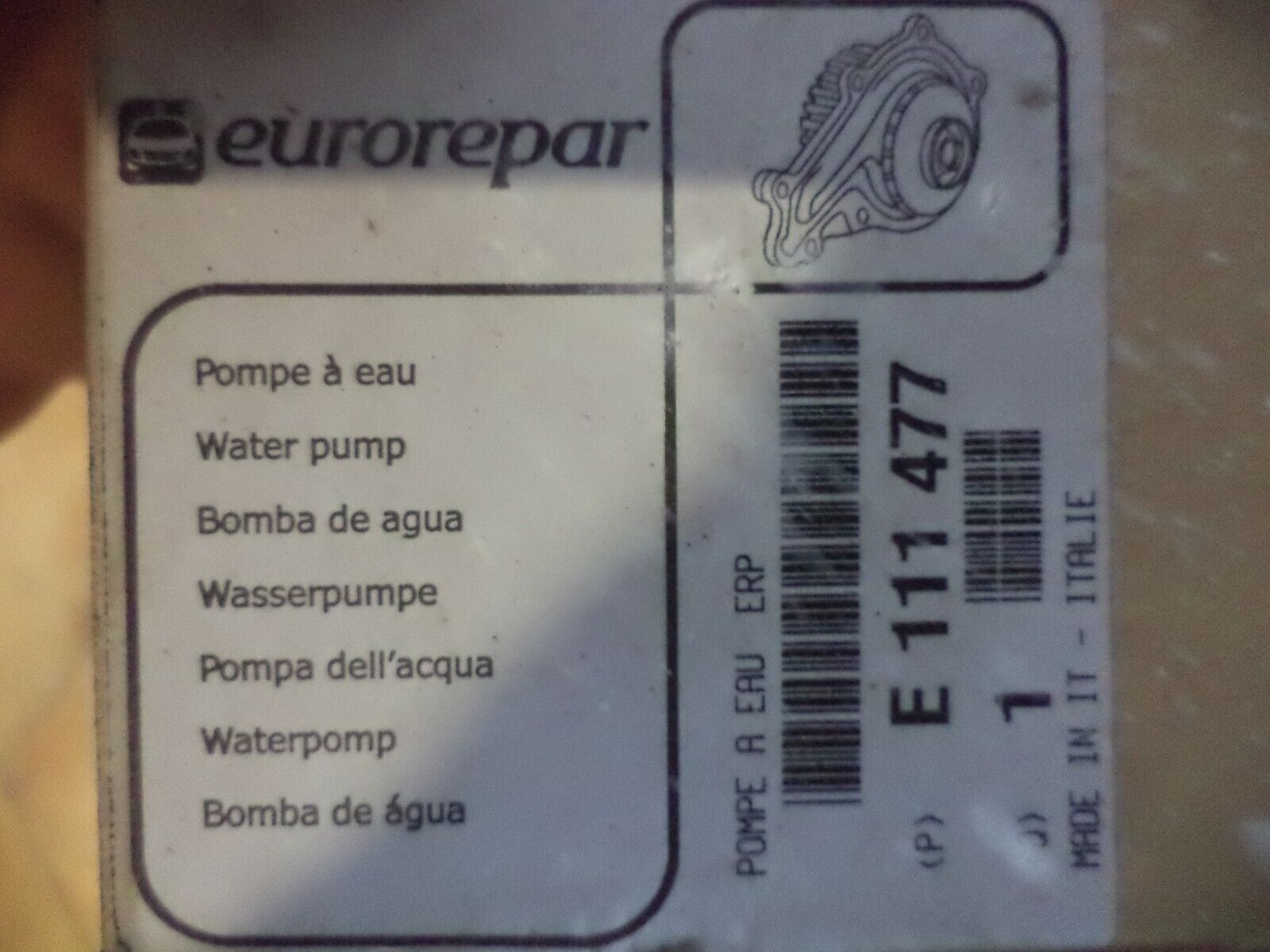 n°pb154 pompe eau citroen evasion c15 c5 e111477 neuve DPA86
