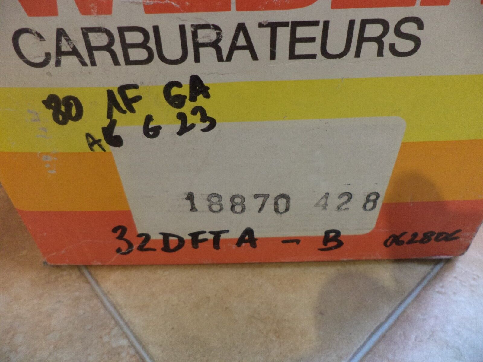 carburateur weber 32DFTA/B ford fiesta xr2 escort xr3 18870428 neuf n°1pm9 DPA86