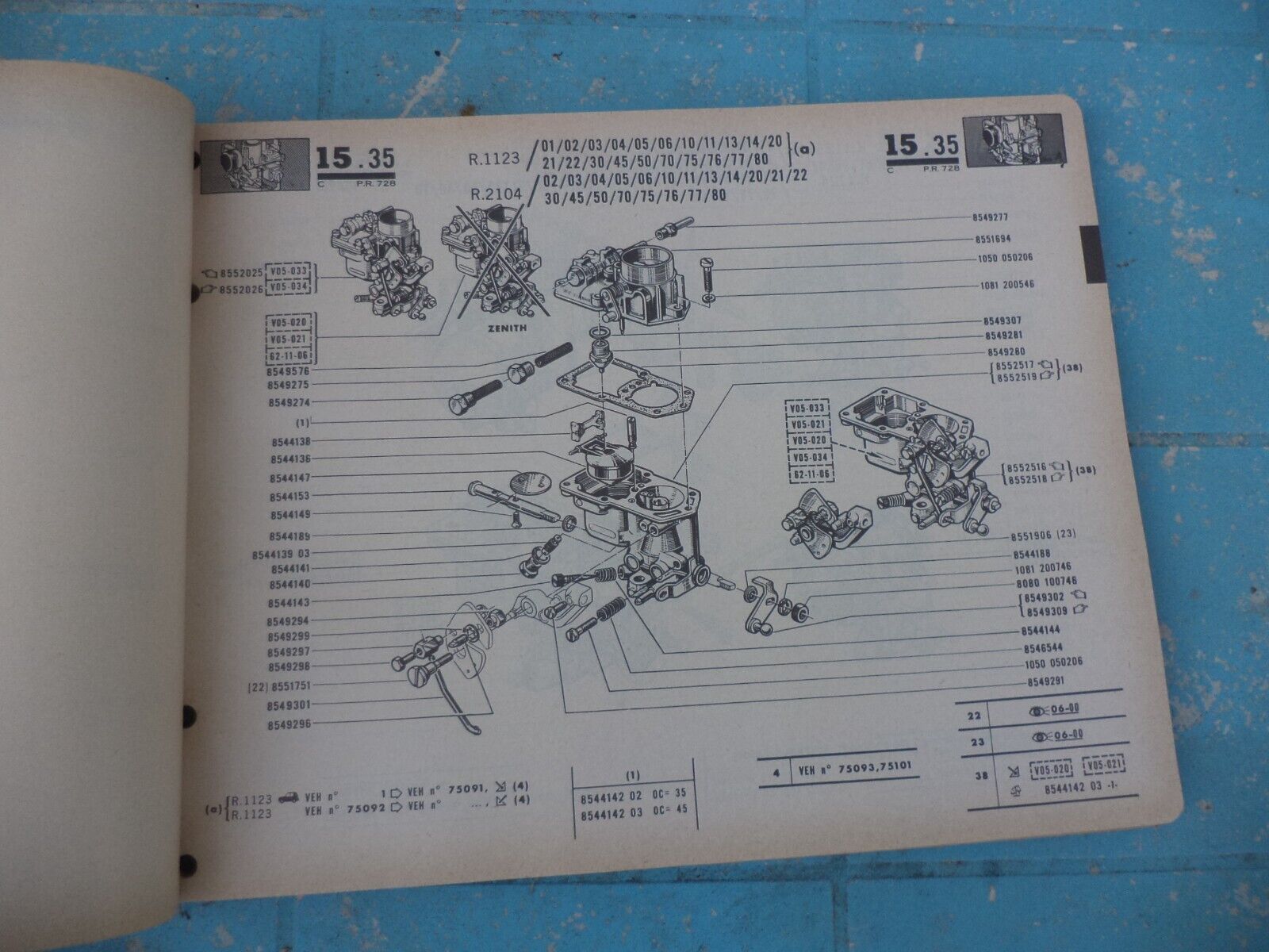 n°rt12 catalogue PR728 renault r4 4L DPA86