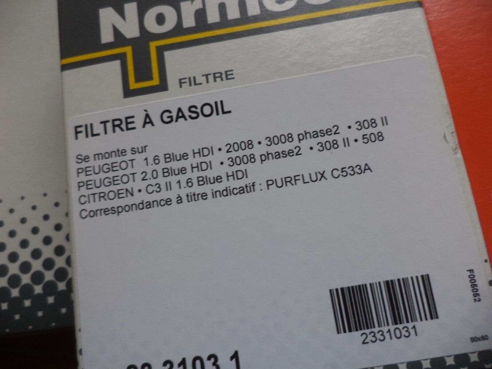 n°pb119 kit filtration 1.6 blue hdi c3 c4 ds3 ds4 ds5 239248 DPA86