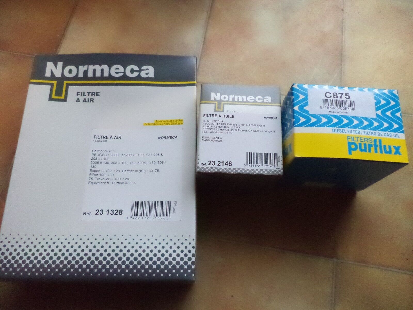 n°pb120 kit filtration 1.5 blue hdi c3 c4 cactus 208 2008 3008 2399277 DPA86