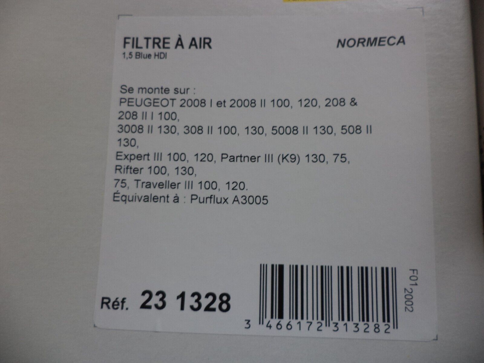 n°pb120 kit filtration 1.5 blue hdi c3 c4 cactus 208 2008 3008 2399277 DPA86