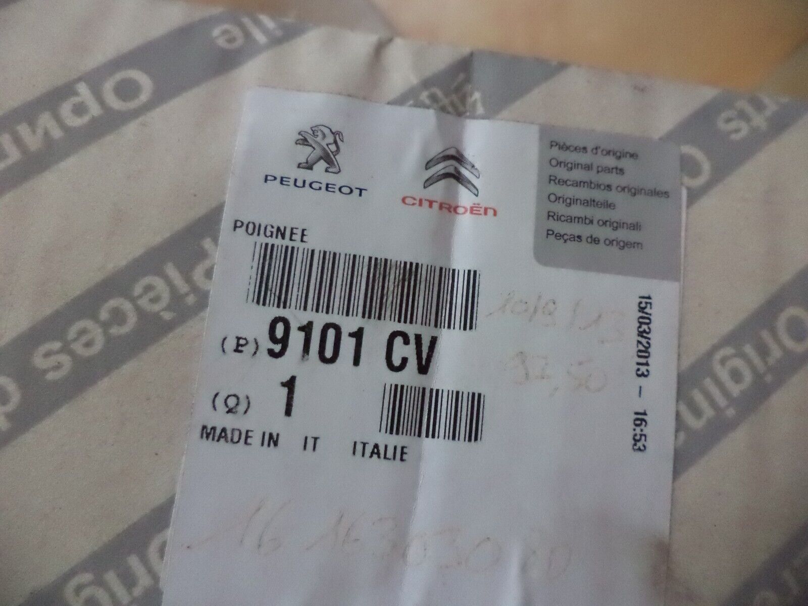 n°pb102 poignée porte laterale citroen jumper boxer ducato 9101CV neuve DPA86