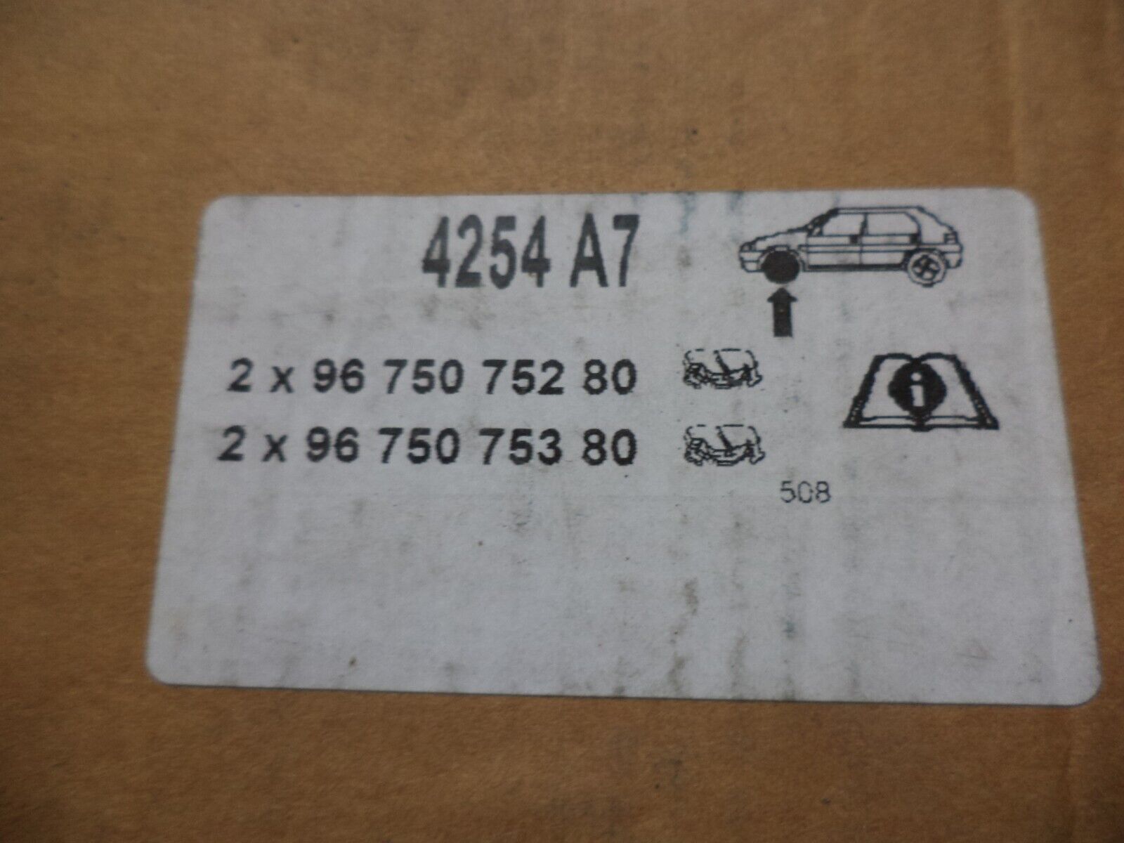 n°pb131 jeu plaquette av citroen c5 407 508 4254a7 neuf DPA86