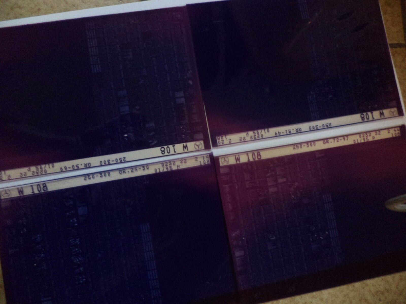 n°e581 lot 4 microfiche mercedes w108 DPA86