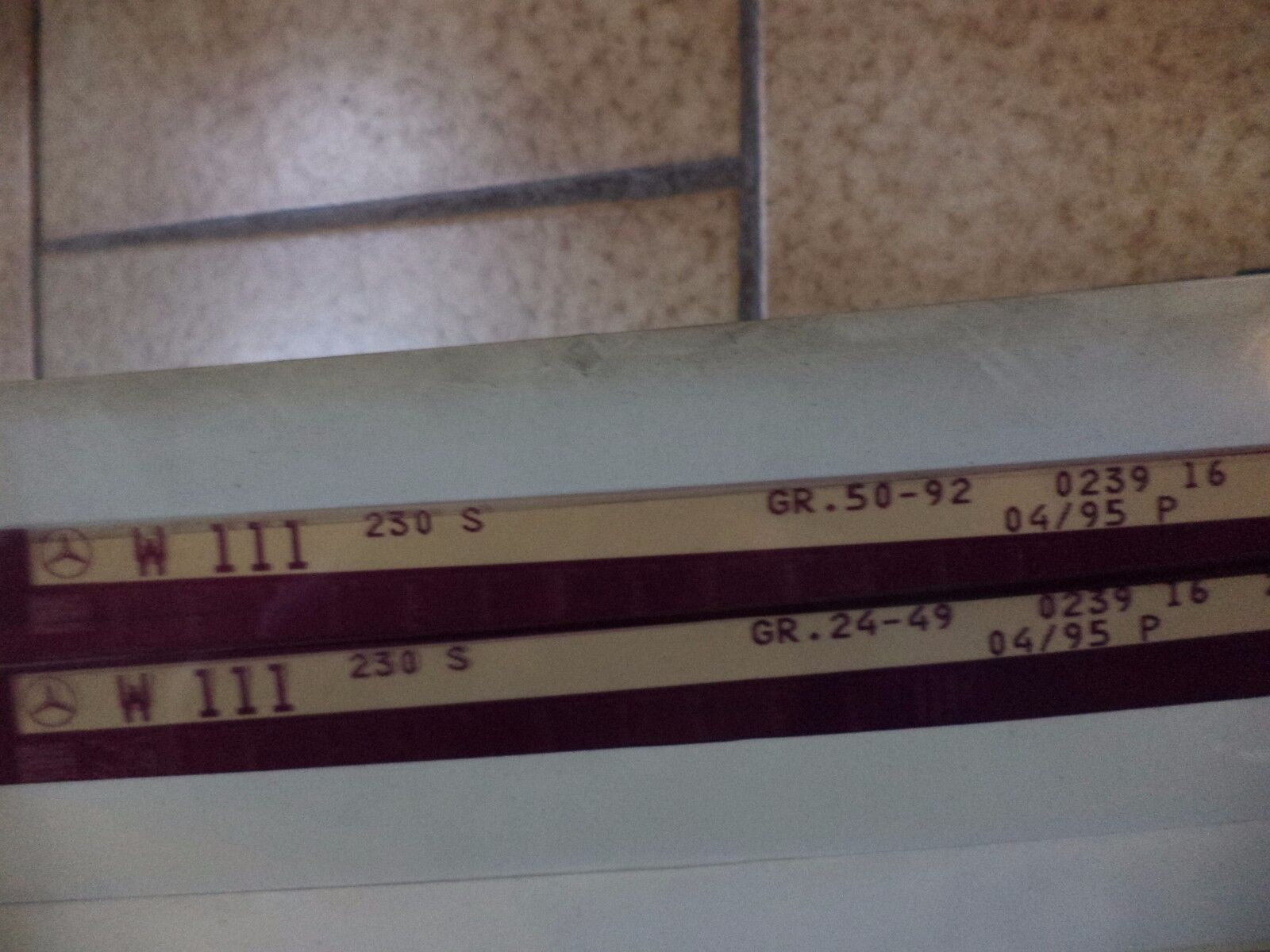 n°e602 lot 6 microfiche mercedes t124 de 1989 a 1993 DPA86