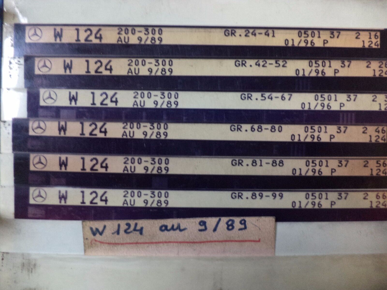 n°e579 lot 4 microfiche mercedes r107 c107 DPA86