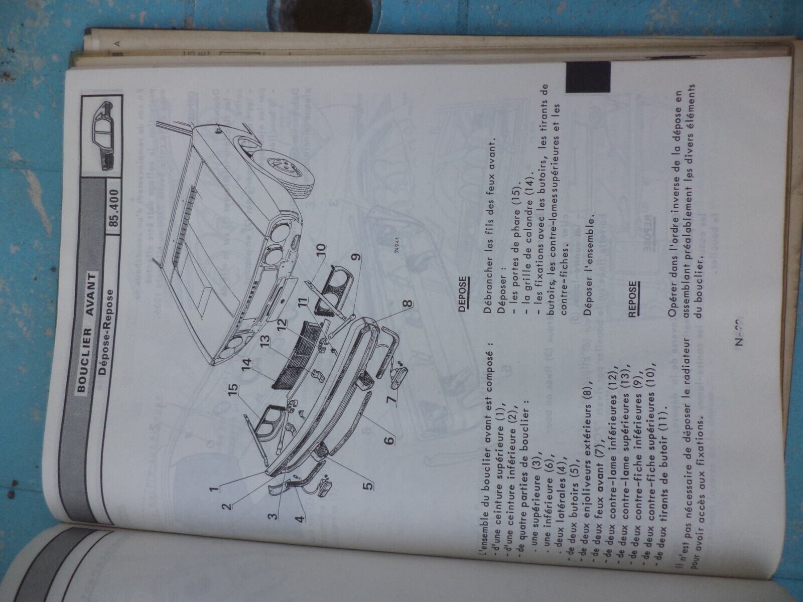 n°rt3 catalogue MR156 renault R15 R17 DPA86