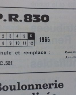 n°rt6 catalogue PR830 renault boulonnerie DPA86