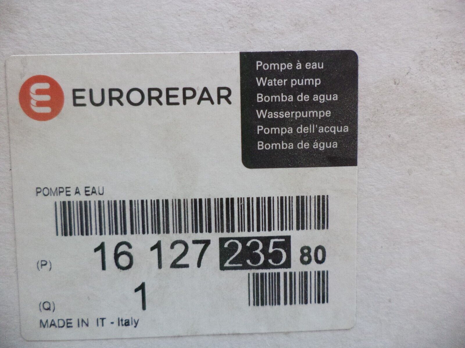 n°pb75 pompe eau renault twingo 1.5 dci 1612723580 neuve DPA86