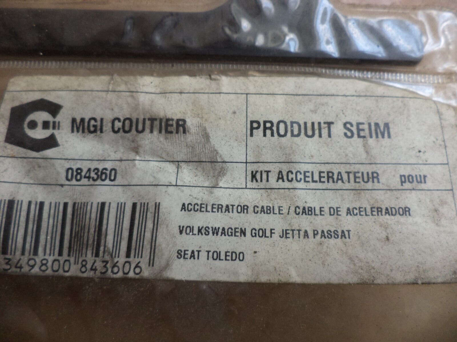 n°pb189 cable accelerateur Volkswagen golf 084360 seim neuf DPA86
