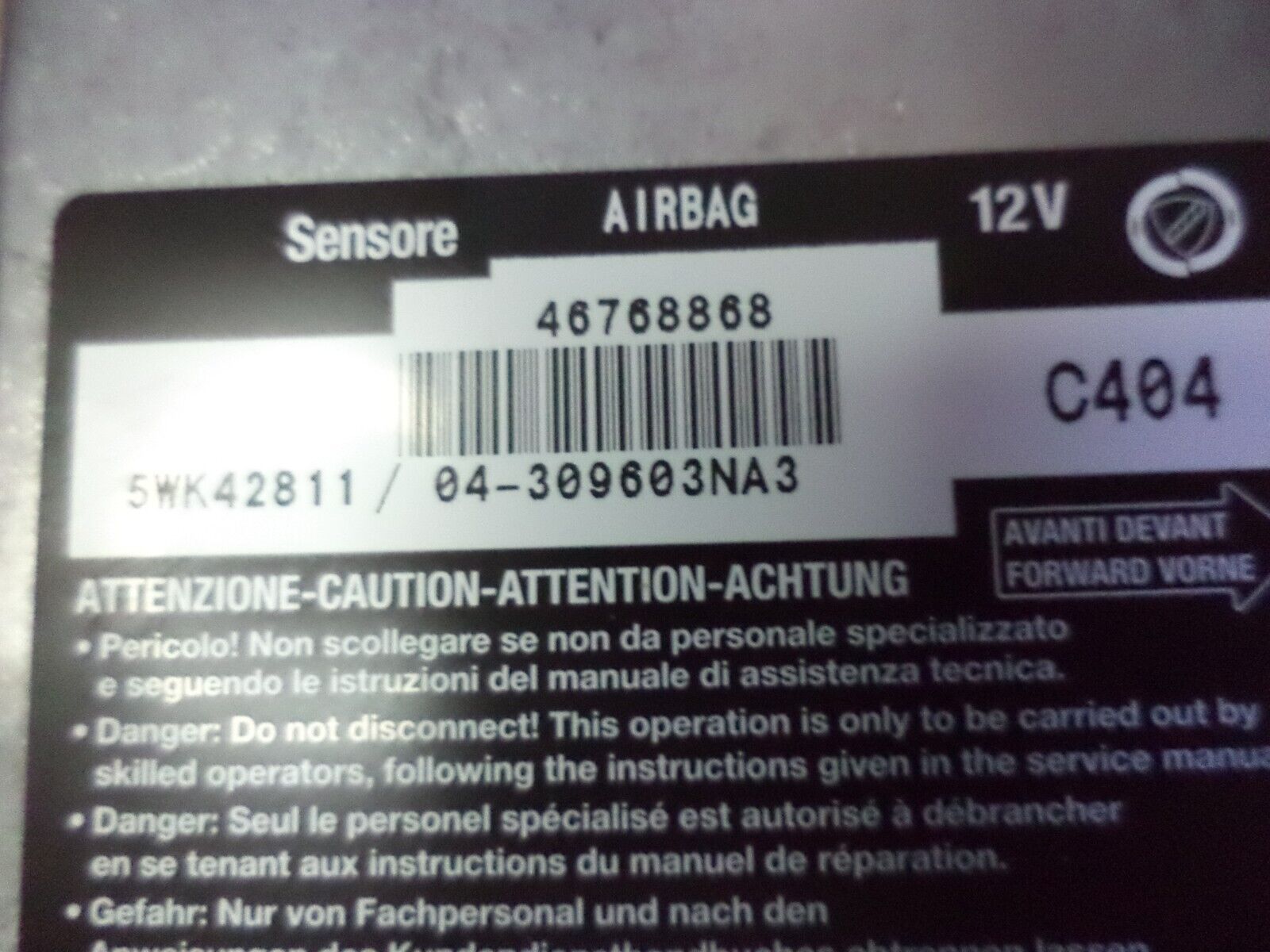 n°fc7 calculateur airbag fiat brava bravo 46768868 neuf DPA86