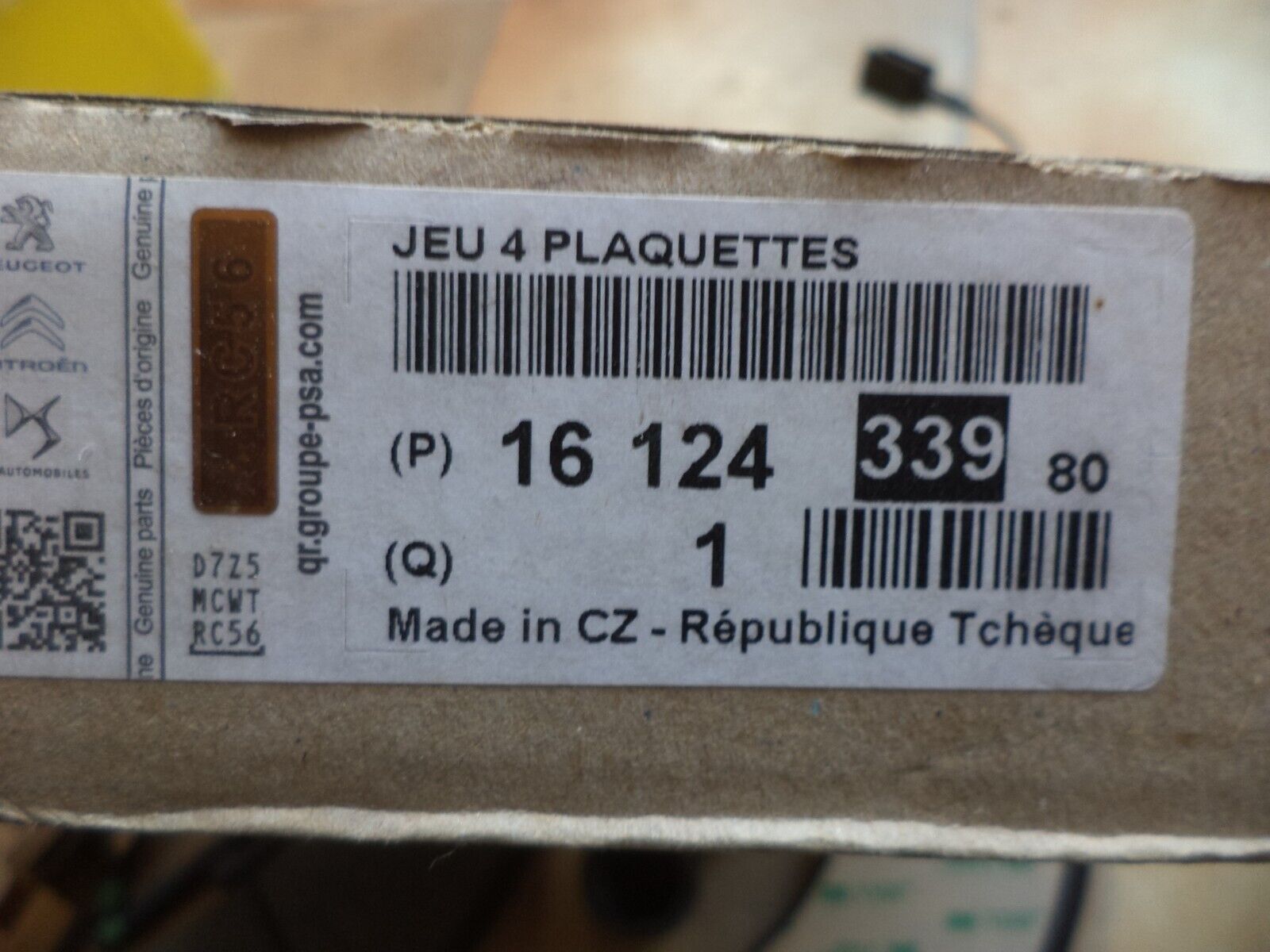 n°pb209 jeu plaquette av peugeot boxer 1612433980 neuf DPA86