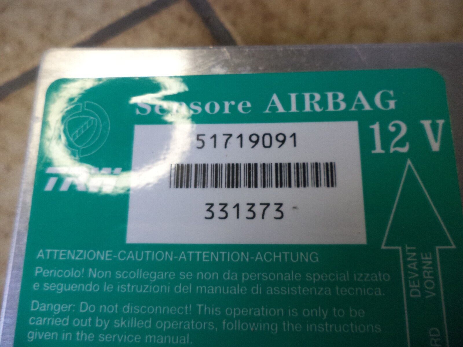 n°fc22 calculateur airbag fiat punto 51719091 neuf DPA86