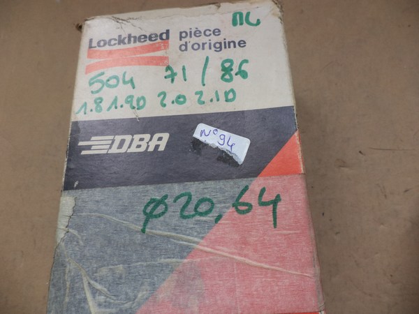 n°94 maitre cylindre peugeot 504 export 611482 neuf lockheed n°94 maitre cylindre peugeot 504 export 611482 neuf lockheed DPA86
