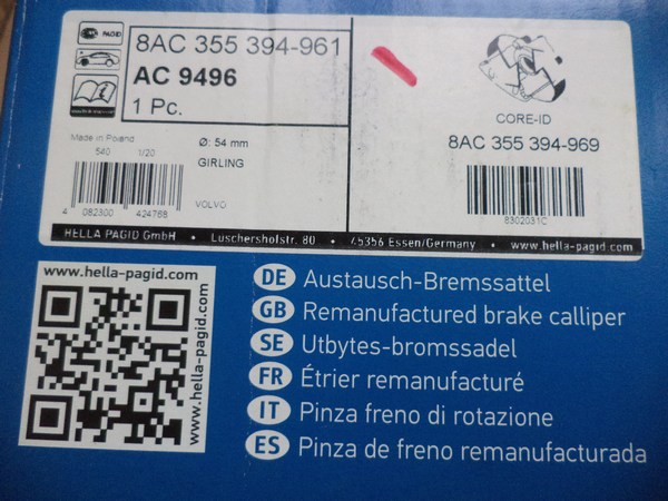 n°he17 etrier avant droit volvo P122 jaguar type E 8ac355394961 hella E.S DPA86