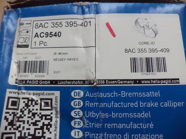 n°he19 etrier arriere droit jeep gd cherokee commander 8ac355395401 hella E.S DPA86