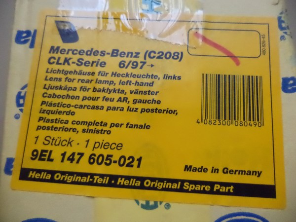 n°he22 feu mercedes CLK C208 A208 arriere gauche hella neuf DPA86