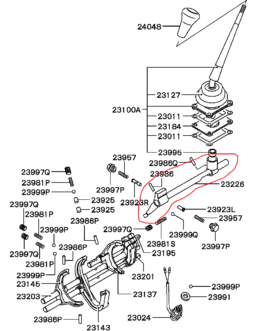 n°v679 commande boite vitesse pajero mitsubishi md716857 neuf DPA86