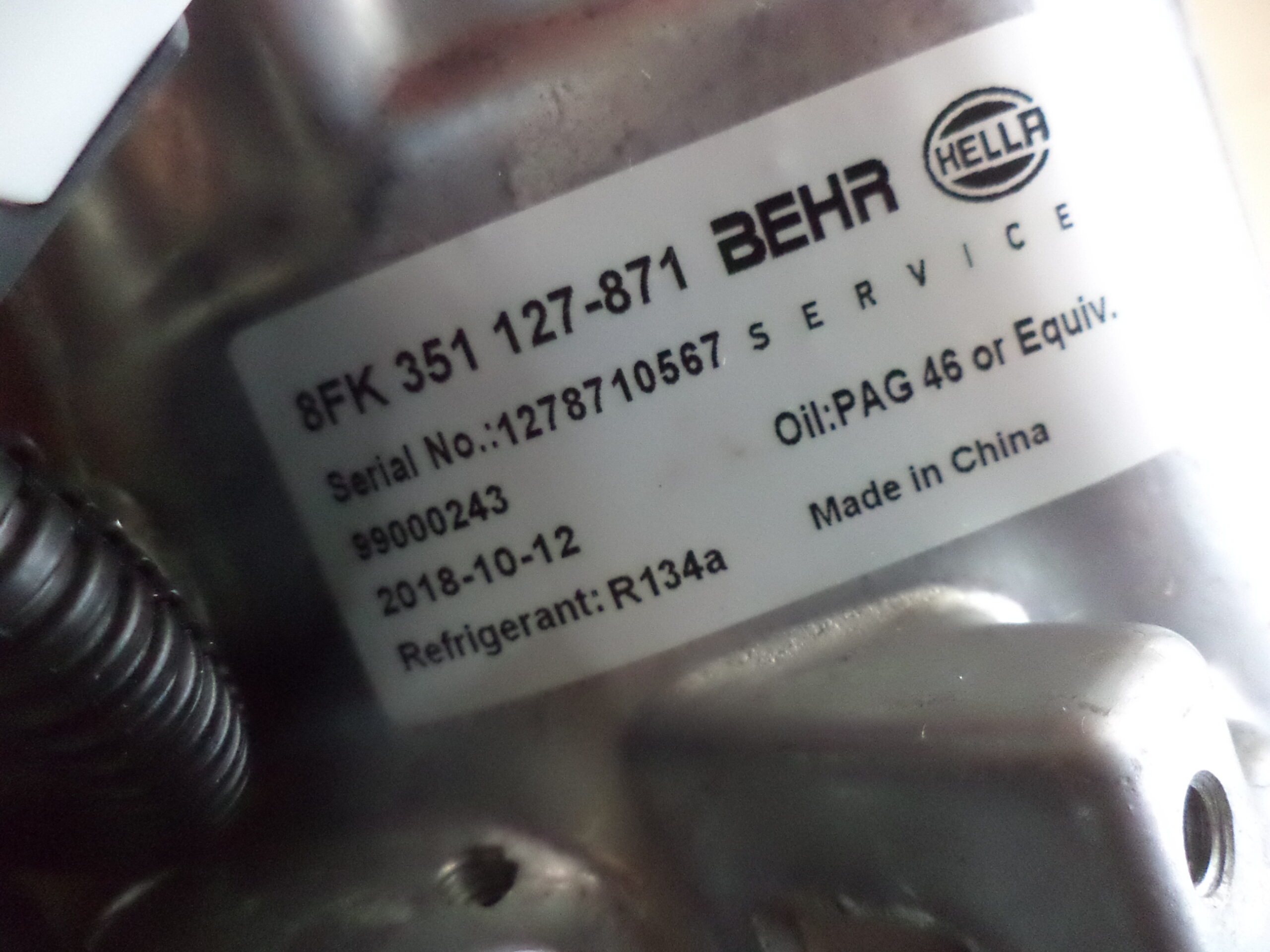 n°he13 compresseur climatisation citroen c5 c8 jumpy 206 406 806 8fk351127871 DPA86