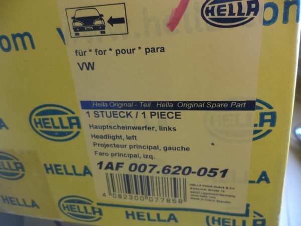 n°he125 phare VW passat B5 gauche 1af007620051 neuf hella DPA86