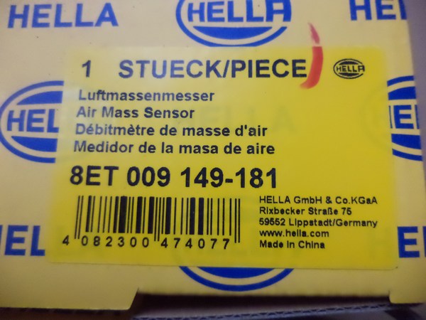 n°he155 debitmetre audi a3 a4 a5 a6 TT q5 8et009149181 hella neuf n°he155 debitmetre audi a3 a4 a5 a6 TT q5 8et009149181 hella neuf DPA86