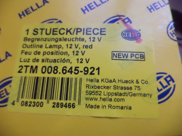 n°he184 feu position arriere LED 12V rouge 2tm008645921 hella neuf DPA86