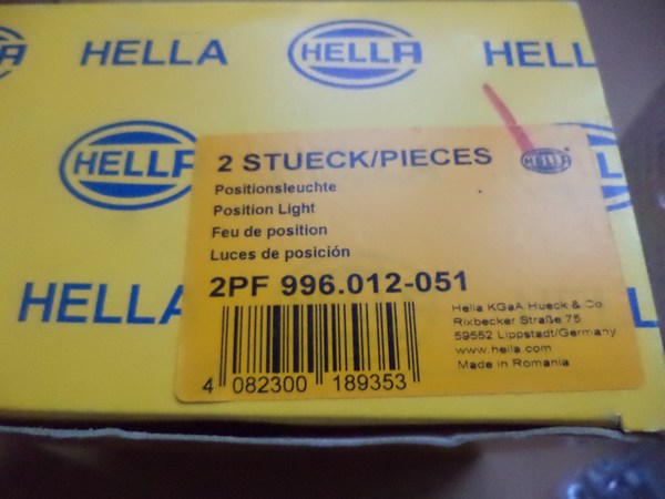 n°he188 2x feux position laterale tracteur remorque 2pf996012051 hella neuf DPA86