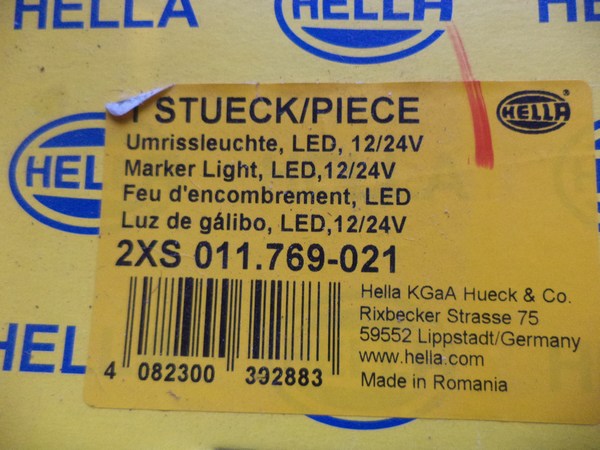 n°he190 feu gabarit LED 12v 24v 2xs011769021 hella neuf DPA86