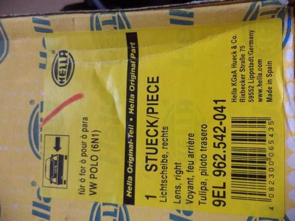 n°he30 feu VW polo 3 arriere droit 9el962542041 neuf DPA86