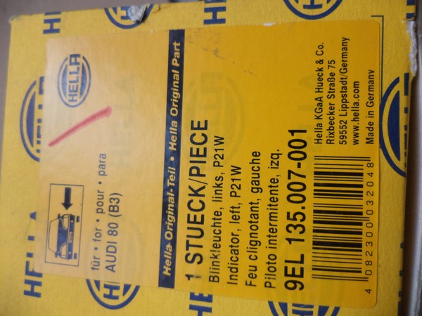 n°he31 clignotant audi 80 B3 avant gauche 9el135007001 neuf DPA86