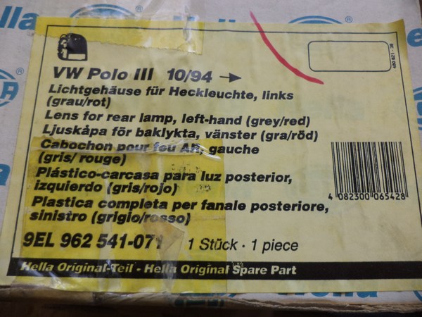 n°he35 feu fumé VW polo 3 arriere gauche 9el962541071 neuf DPA86
