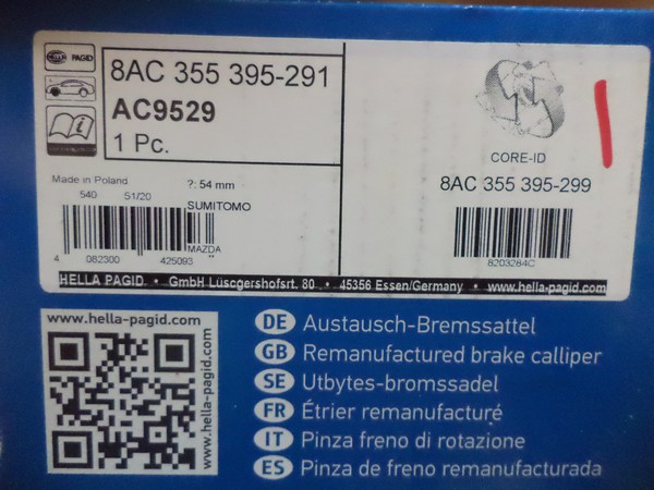 n°he44 etrier mazda MX5 avant gauche hella 8ac355395291 E.S DPA86