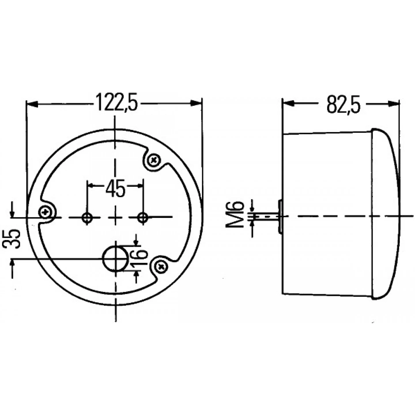 n°he170 feu arriere 123mm hella 9903 remorque tracteur TP 2sd964169117 incomplet DPA86