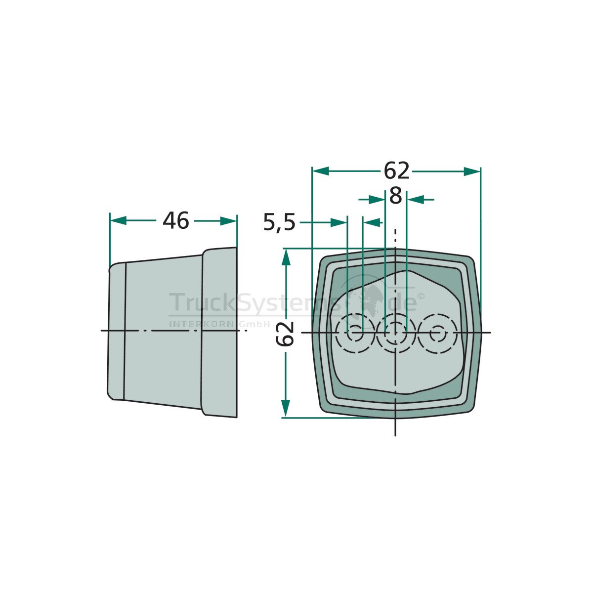 n°he213 2x feu position 62mm tracteur remorque hella 2tm003057031 11583 neuf DPA86