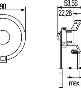 n°he234 feu arriere camping car caravane 90mm hella 2sb965039051 thk184 neuf DPA86