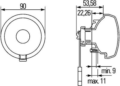 n°he234 feu arriere camping car caravane 90mm hella 2sb965039051 thk184 neuf DPA86