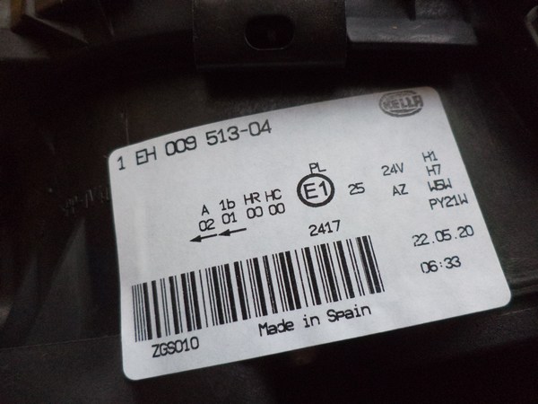 n°he158 phare mercedes actros droit 1eh009513041 neuf DPA86