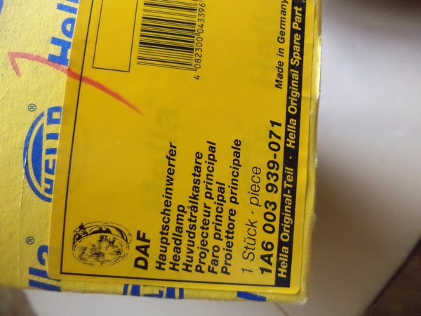 n°he160 phare daf F FA H4 1a6003939071 hella neuf n°he160 phare daf F FA H4 1a6003939071 hella neuf DPA86