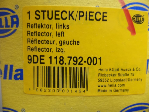 n°he199 reflecteur phare gauche mercedes MK SK NG 9de118792001 hella neuf DPA86